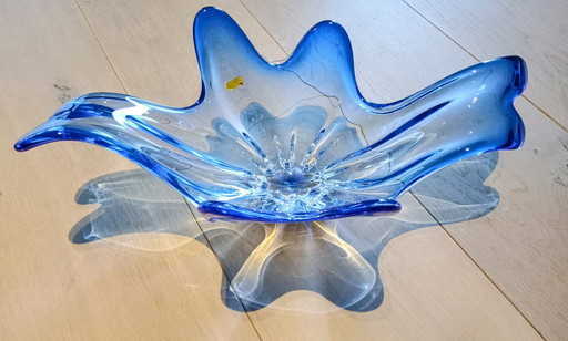 Blauw Murano Glas - 49 Cm - Mantelpiece - Centerpiece+ Sticker Scratchfree