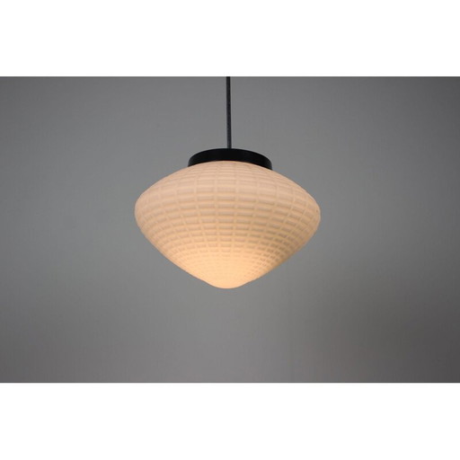 Vintage hanglamp van metaal en glas, Tsjechoslowakije 1970