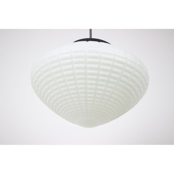 Image 1 of Vintage hanglamp van metaal en glas, Tsjechoslowakije 1970