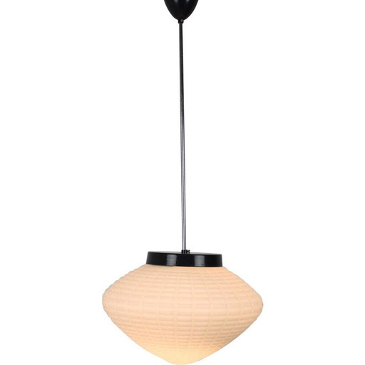 Vintage hanglamp van metaal en glas, Tsjechoslowakije 1970