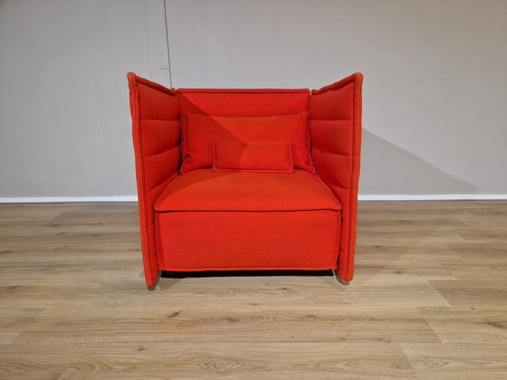 Image 1 of Vitra Alcove Plume Fauteuil Rood Oranje Stof Design Bouroullec