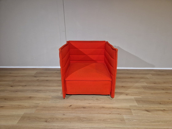 Image 1 of Vitra Alcove Plume Fauteuil Rood Oranje Stof Design Bouroullec