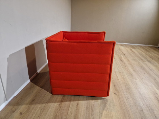 Image 1 of Vitra Alcove Plume Fauteuil Rood Oranje Stof Design Bouroullec