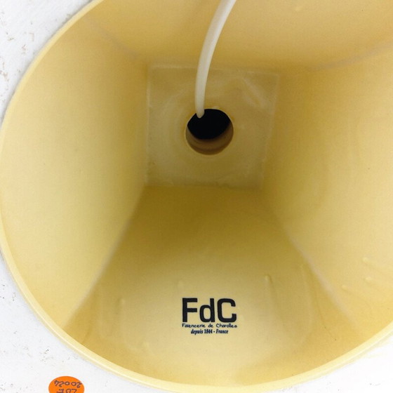 Image 1 of Vintage gele keramische lamp van Faïencerie de Charolles, 1980