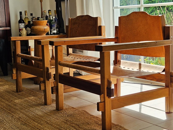 Image 1 of 4x unieke vintage safari stoelen