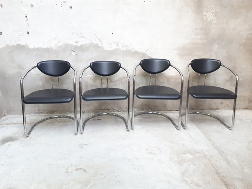 4 vintage italiaanse slede stoelen