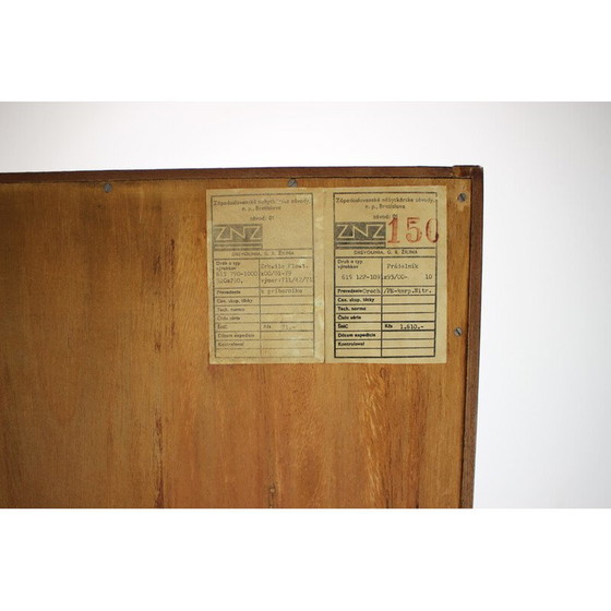 Image 1 of Vintage eiken en glazen ladekast voor Znz, Tsjecho-Slowakije 1960