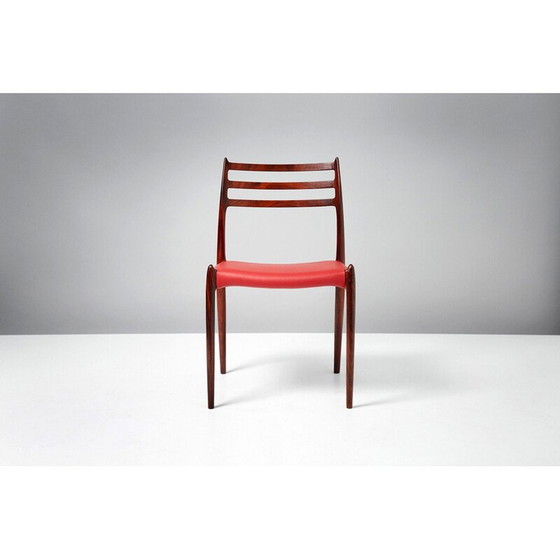 Image 1 of Set van 8 palissander Model 78 eetkamerstoelen, Niels Moller 1962