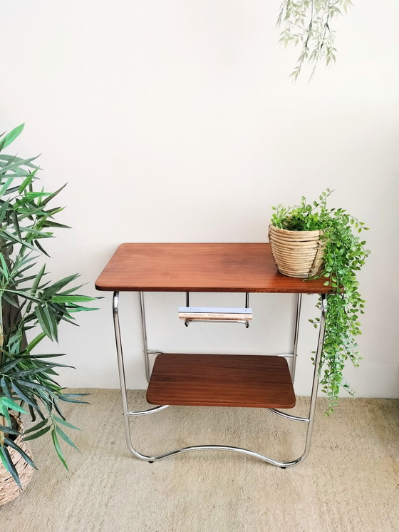 Image 1 of Vintage Sidetable, Plantentafeltje Of Tv Meubel 