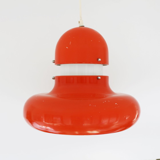 Image 1 of Vintage 70s oranje UFO lamp