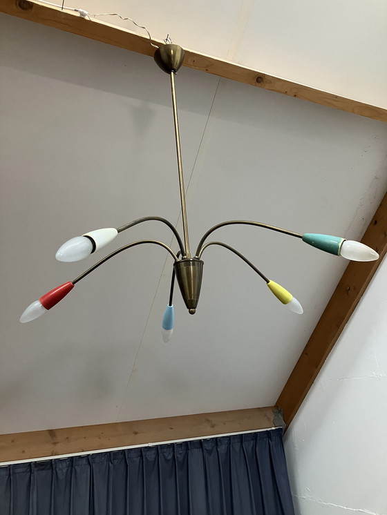 Image 1 of Vintage Spider Sputnik Jaren 50/60 Hanglamp 5 Armen