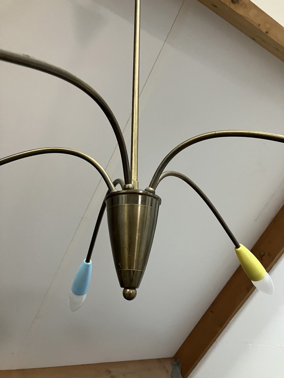 Image 1 of Vintage Spider Sputnik Jaren 50/60 Hanglamp 5 Armen