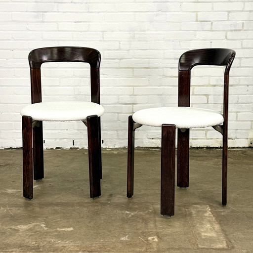 Set Van Twee Bruno Rey Stoelen In Donkerbruin Met Wit