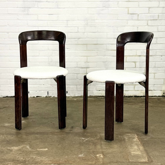 Image 1 of Set Van Twee Bruno Rey Stoelen In Donkerbruin Met Wit