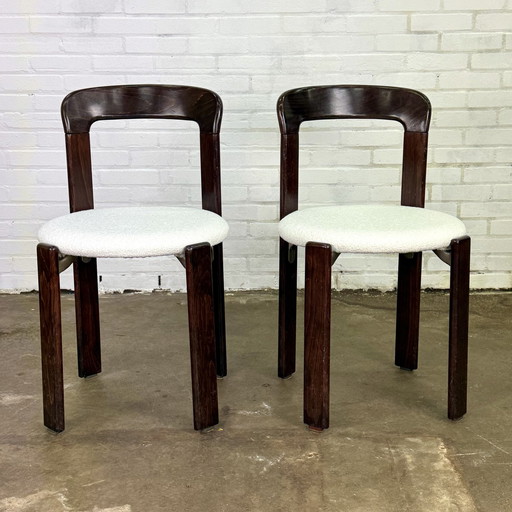 Set Van Twee Bruno Rey Stoelen In Donkerbruin Met Wit