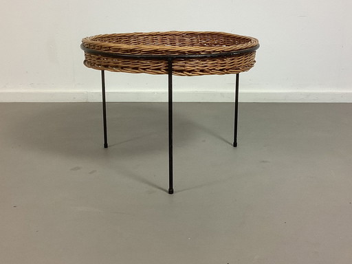 Vintage Wicker Rotan Tafel Tijdschriften Bak