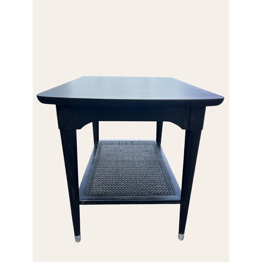 Paar vintage salontafels van hout en verchroomd metaal, 1960