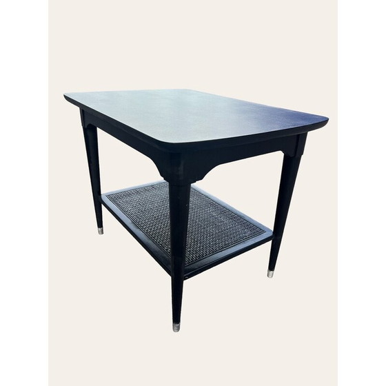 Image 1 of Paar vintage salontafels van hout en verchroomd metaal, 1960