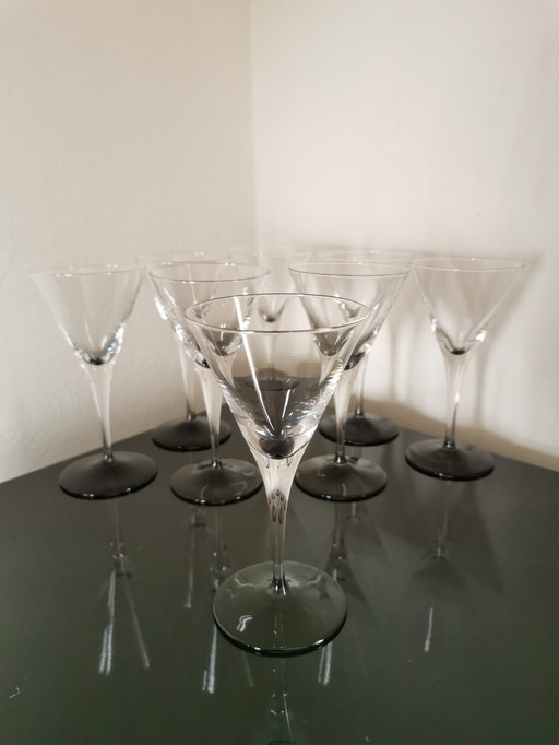 8 kristallen cocktailglazen