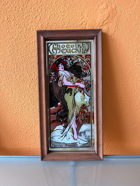 Image 1 of Drie zeldzame vintage spiegels Alphonse Mucha