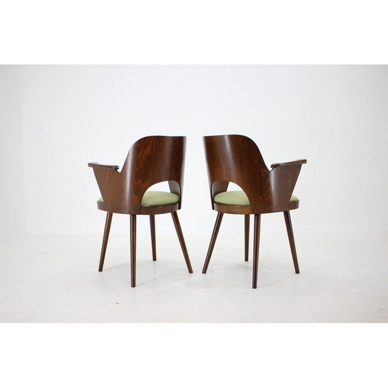 Image 1 of Set van 4 vintage houten eetkamerstoelen door Oswald Haerdtl, Tsjecho-Slowakije 1960