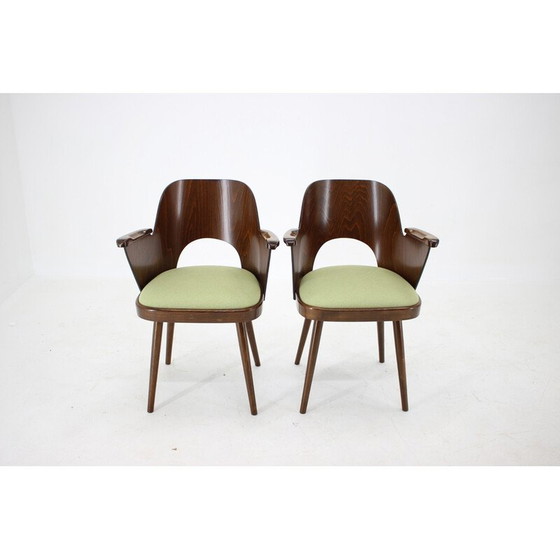 Image 1 of Set van 4 vintage houten eetkamerstoelen door Oswald Haerdtl, Tsjecho-Slowakije 1960
