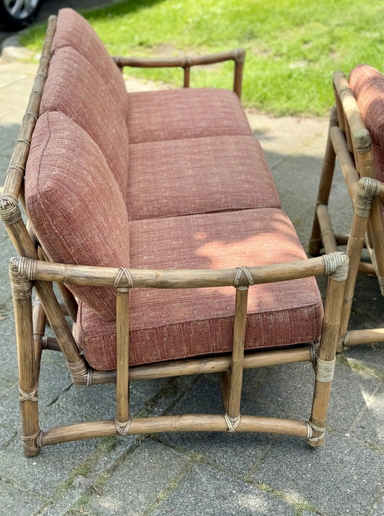 Image 1 of Vintage Rotan bank MCGuire rattan jaren 70