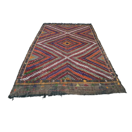 Image 1 of Vintage Turks Kelim Vloerkleed , 295 X 197 Cm
