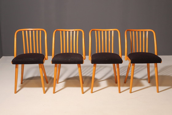 Image 1 of Set van vier houten stoelen | Antonín Šuman, 20e eeuw