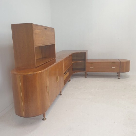 Image 1 of Vintage walnoten dressoir met 3 modules van A.A. Patijn voor Zijlstra, jaren 1950