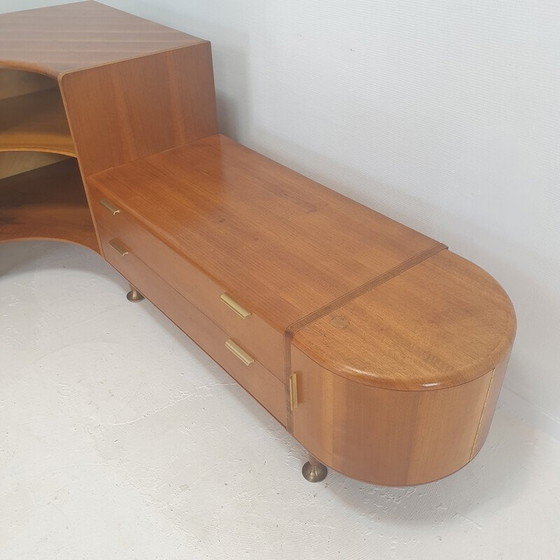 Image 1 of Vintage walnoten dressoir met 3 modules van A.A. Patijn voor Zijlstra, jaren 1950