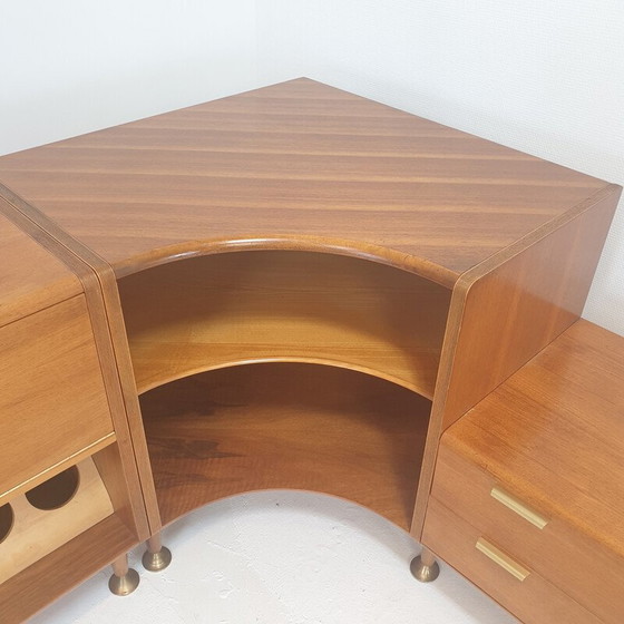 Image 1 of Vintage walnoten dressoir met 3 modules van A.A. Patijn voor Zijlstra, jaren 1950