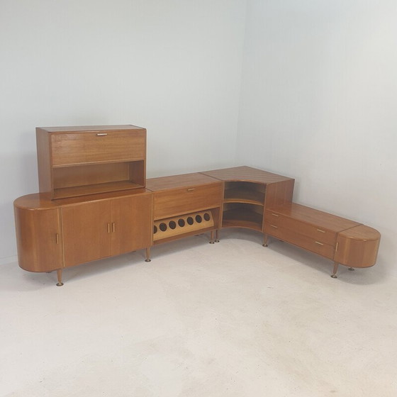 Image 1 of Vintage walnoten dressoir met 3 modules van A.A. Patijn voor Zijlstra, jaren 1950