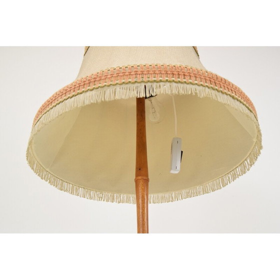 Image 1 of Vintage vloerlamp van stof, hout en chroom, Duitsland 1960