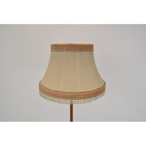 Image 1 of Vintage vloerlamp van stof, hout en chroom, Duitsland 1960