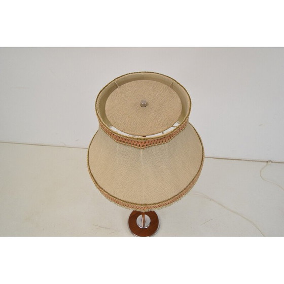 Image 1 of Vintage vloerlamp van stof, hout en chroom, Duitsland 1960