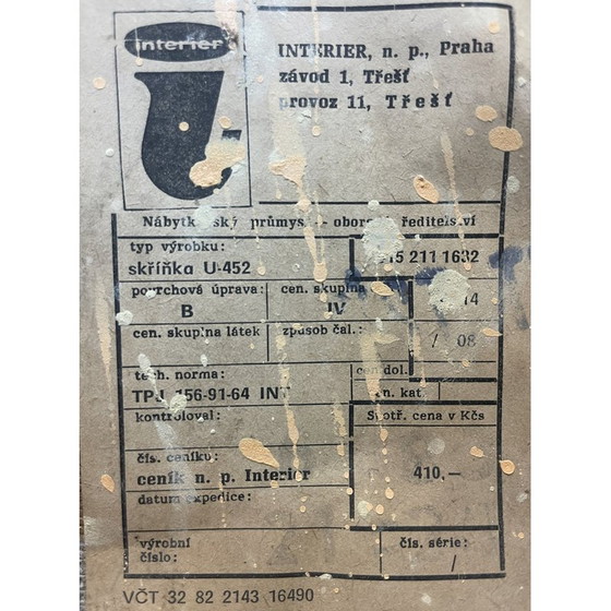 Image 1 of Vintage ladekast model U-452 in mahoniehoutfineer van Jiri Jiroutek voor Interier Praha, Tsjecho-Slowakije 1960