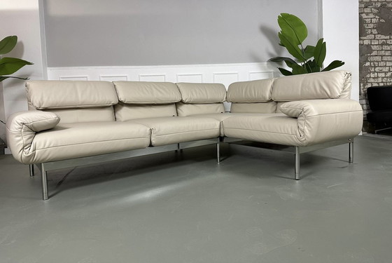 Image 1 of Rolf Benz Plura Leer Beige Designer Sofa Tentoonstellingsstuk