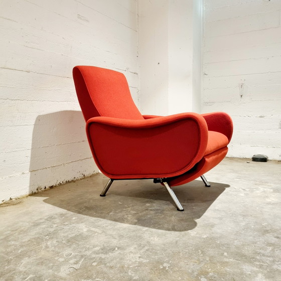 Image 1 of 1950 verstelbare "Lady" loungestoel in de stijl van Marco Zanuso geproduceerd door Pizzetti Roma