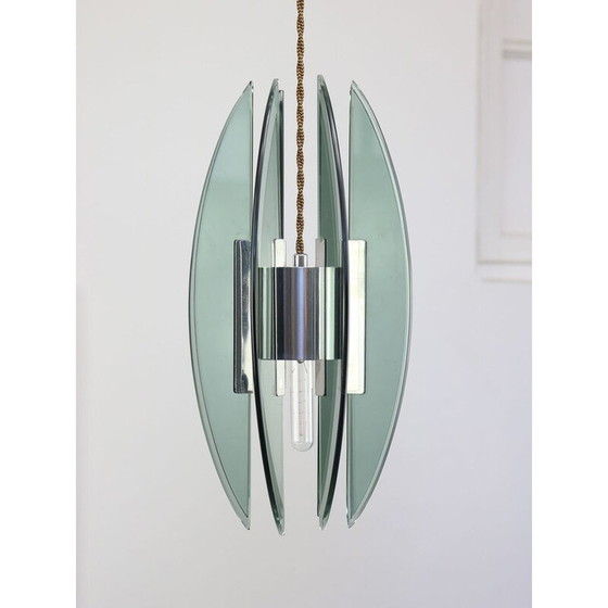 Image 1 of Vintage Space Age hanglamp van plexiglas, Italië 1970