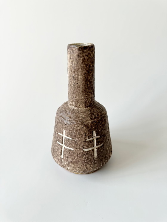 Image 1 of Schlossberg keramische kan met handvat, vet lavaglazuur, ingesneden decoratie, West-Duitsland, Wgp, Mid Century, jaren 1960