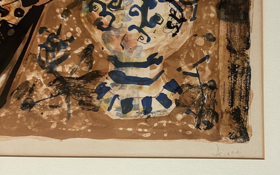 Image 1 of Paul Augustin Aïzpiri - Nature Morte À La Guitare (Kleurenlithografie)