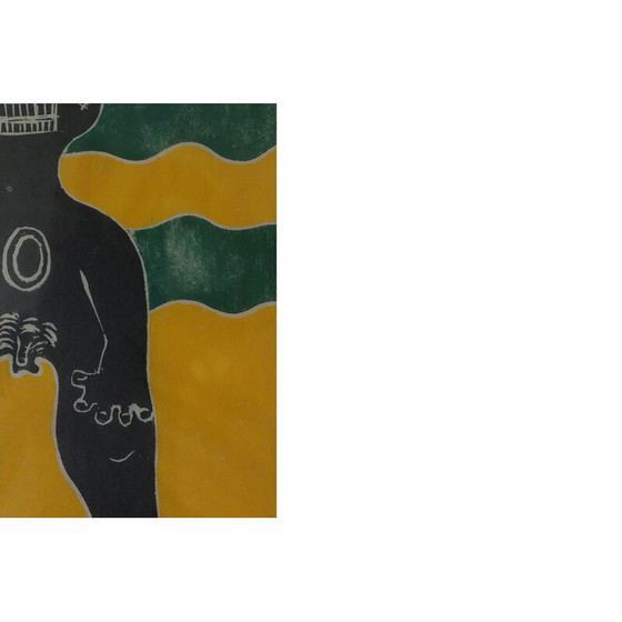 Image 1 of Vintage schilderij door Walter Bengtsson kleurenhoutsnede, 1970