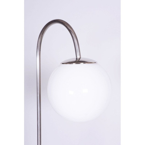 Image 1 of Vintage Bauhaus vloerlamp in chroomstaal en beuken, Tsjecho-Slowakije 1930