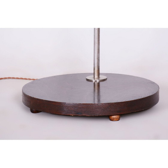 Image 1 of Vintage Bauhaus vloerlamp in chroomstaal en beuken, Tsjecho-Slowakije 1930