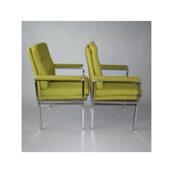 Image 1 of Paar vintage chromen fauteuils van Milo Baughman, 1970