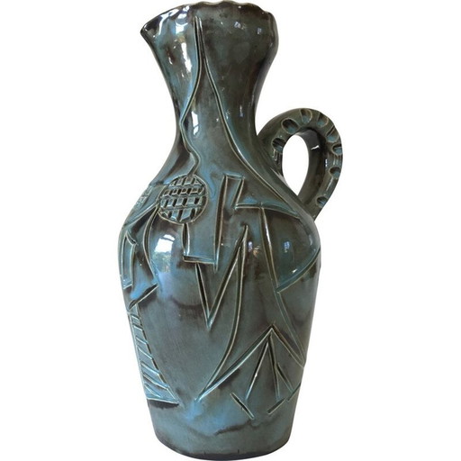 Vintage keramische kan van Huguette Bessone, 1960