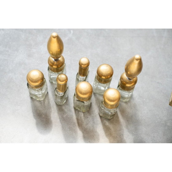 Image 1 of Vintage schoenpoetsmachine van messing en natuurlijk hout, Türkiye 1970