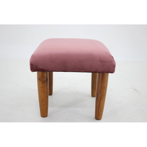 Image 1 of Vintage Deense kruk van teakhout met bekleding, jaren 1960