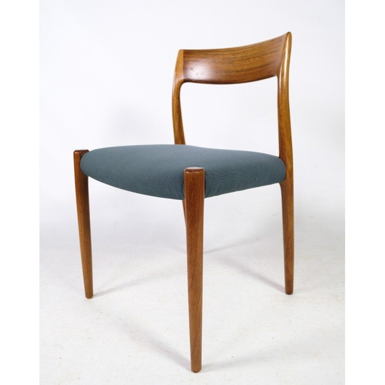 Image 1 of Set van 6 vintage palissander eetkamerstoelen model 77 door Niels O. Møller voor J.L Møllers Møbelfabrik, 1960